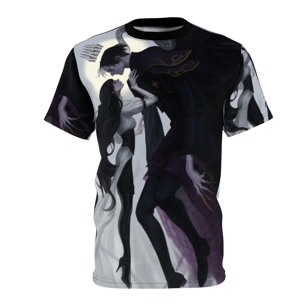 Intriguing Death and the Maiden inspired print on a high-quality t-shirt, perfect for Final Fantasy XIV fans.