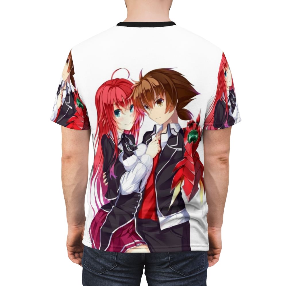 Anime-inspired AOP t-shirt featuring characters from the popular series High School DxD - men back