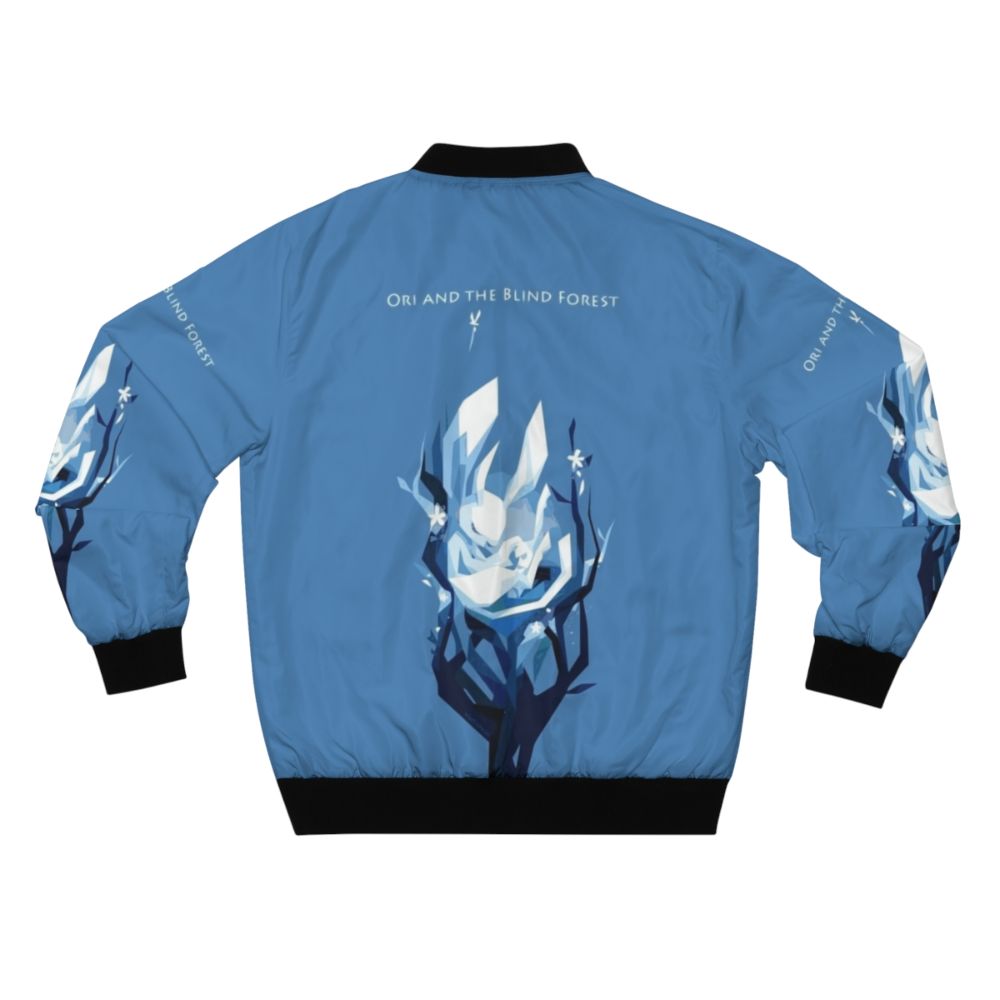 Ori Bomber Jacket featuring characters from the video game Ori and the Will of Wisps - Back