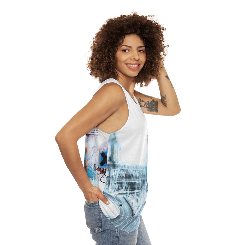 Unisex Ok Computer inspired graphic tank top - women side