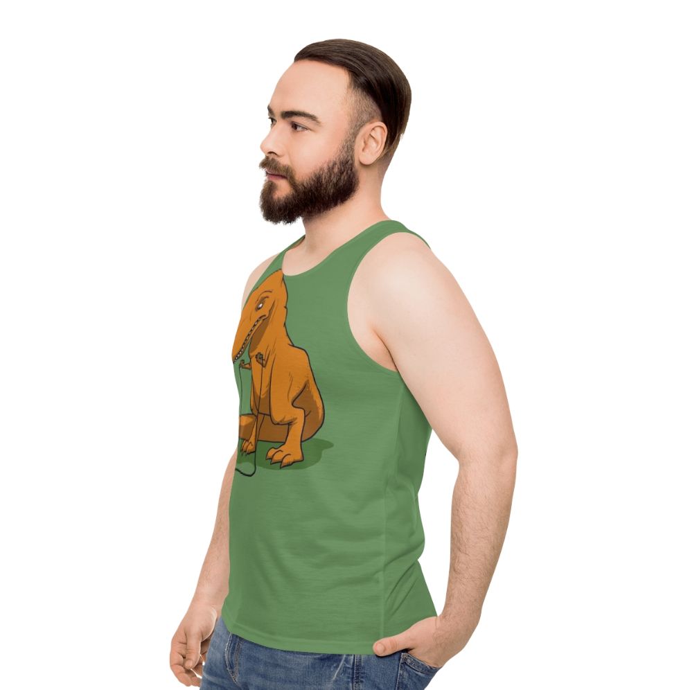 Dinosaur T-Rex Unisex Tank Top - men side