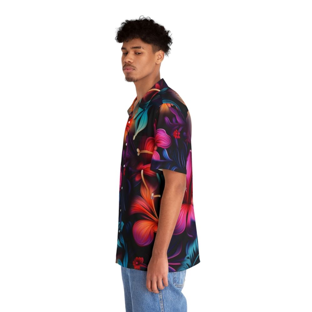 Dark Hawaiian floral print Hawaiian shirt - People Left