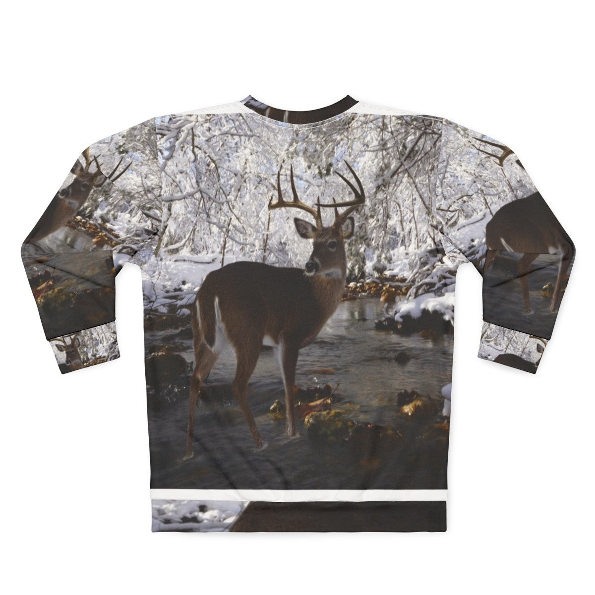 Winter Whitetail Deer Sweatshirt - Back