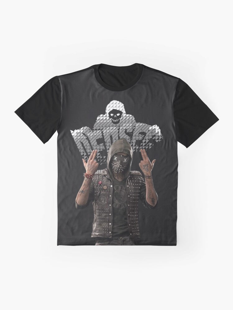 Wrench graphic t-shirt with Watchdogs 2 design - Flat lay