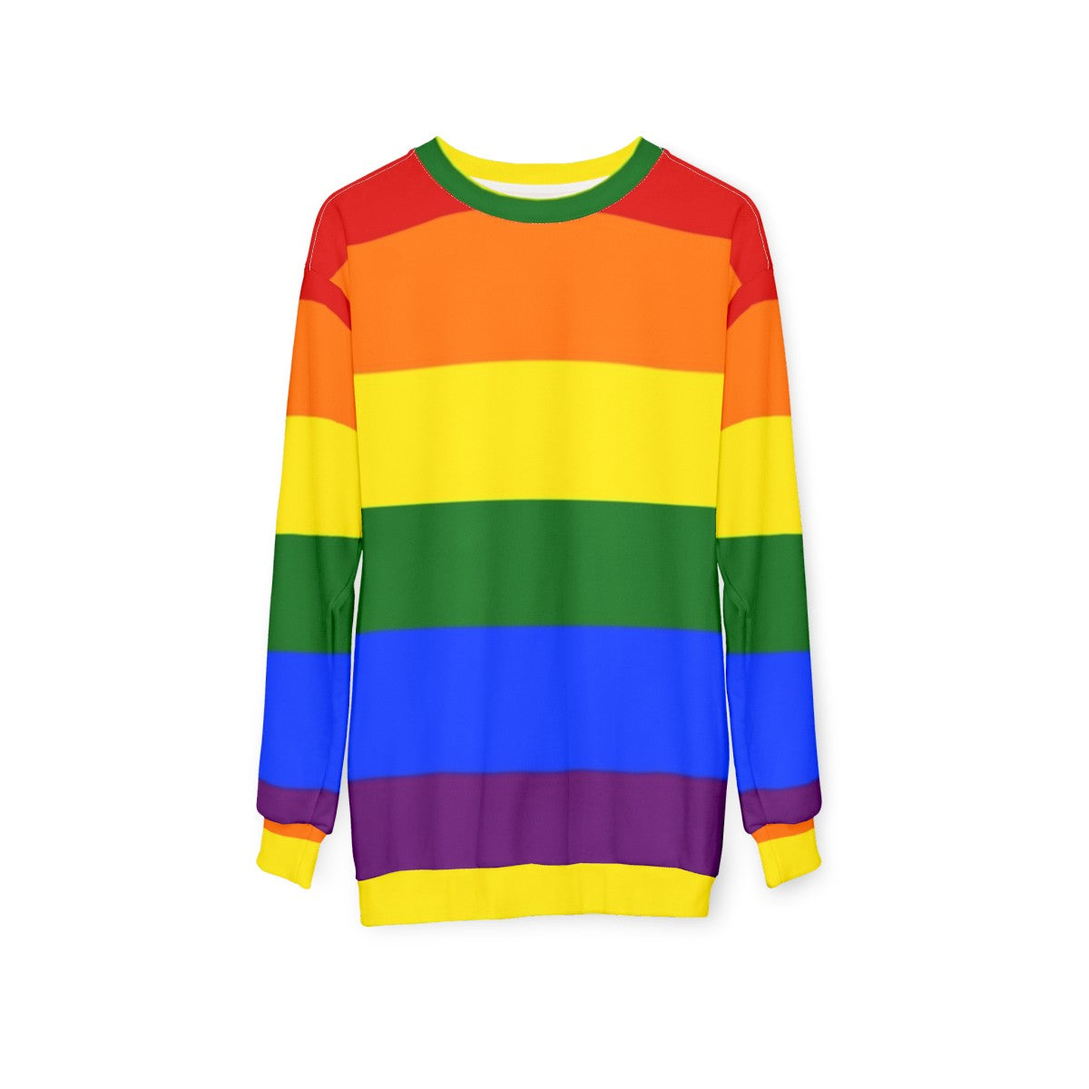 Colorful rainbow LGBTQ pride sweatshirt - hanging