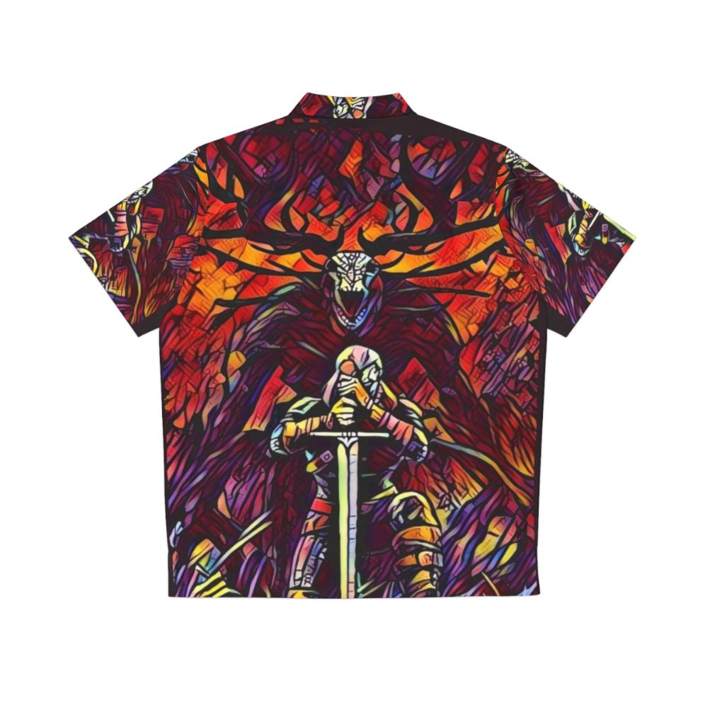 "Be Fierce Be Fearless" Hawaiian Shirt featuring Witcher-inspired graphics - Back