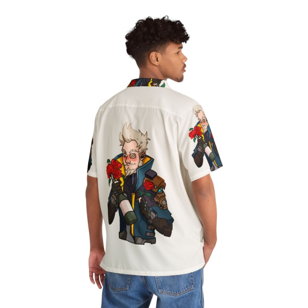 Borderlands Zane Hawaiian Shirt - Vibrant tropical pattern design featuring Borderlands 3 character Zane - People Back