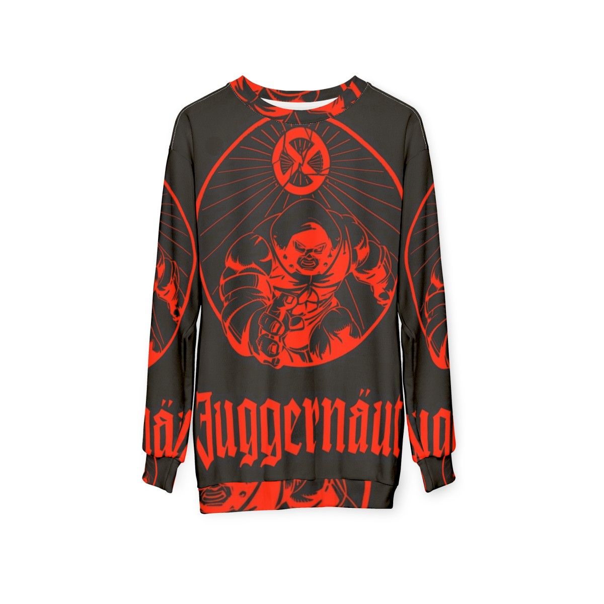 Anesthetic Juggernaut Superhero Villain Parody Sweatshirt - hanging