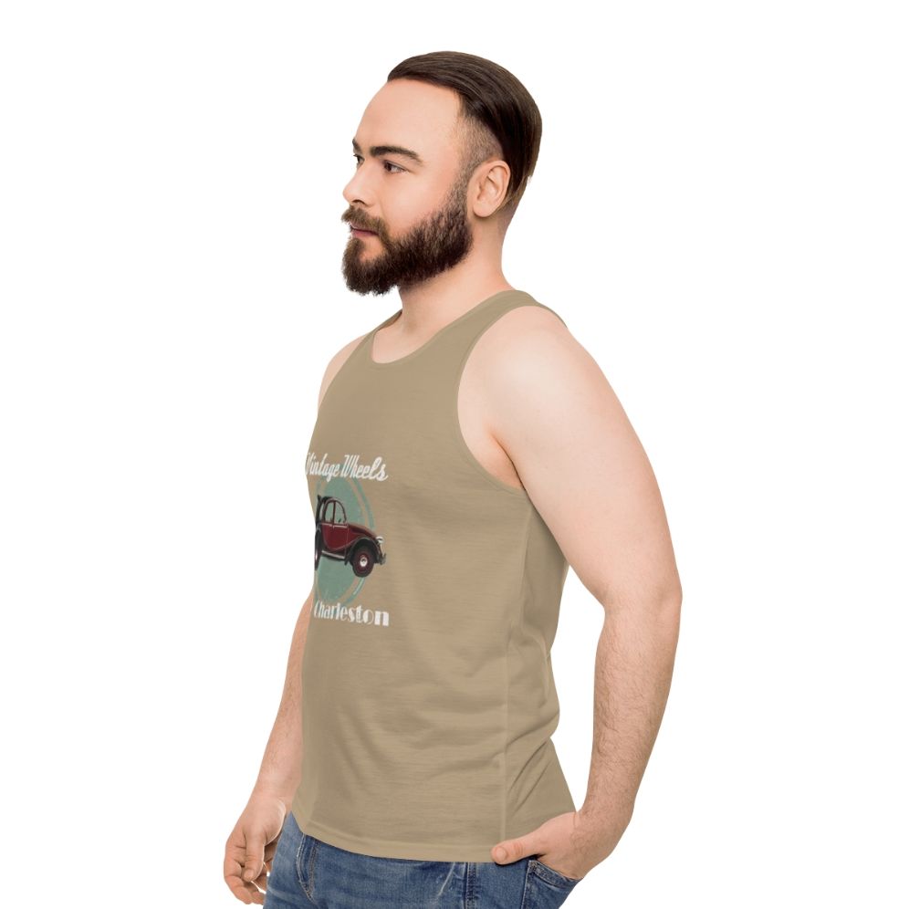 Vintage Citroën 2CV Charleston Unisex Tank Top - men side