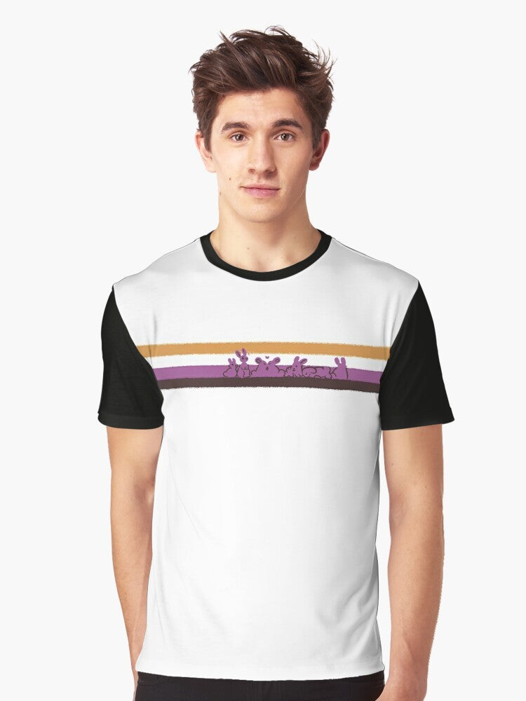 Nonbinary pride rabbits graphic design on a t-shirt - Men