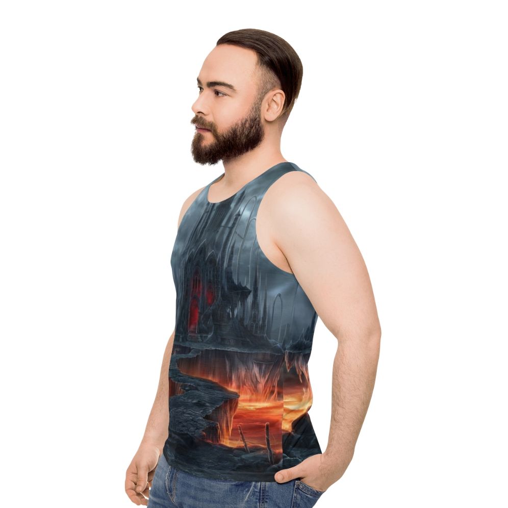 Gothic Dark Castle Unisex Tank Top - men side