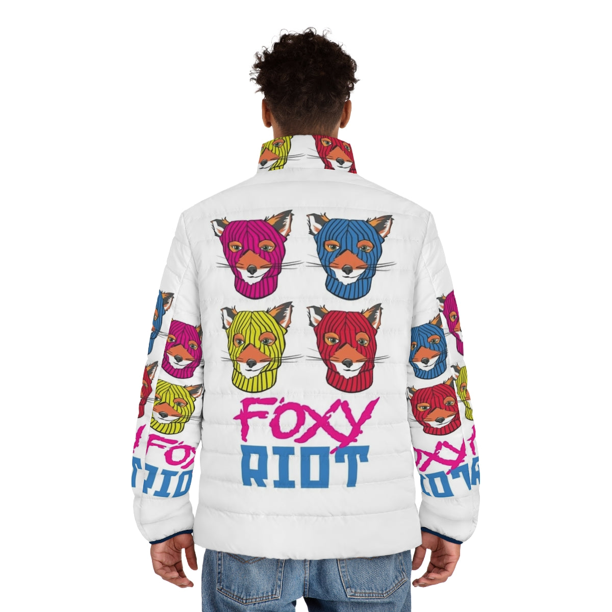 Foxy Riot Puffer Jacket - Stylish and Durable Puffer Jacket with Punk Design - men back