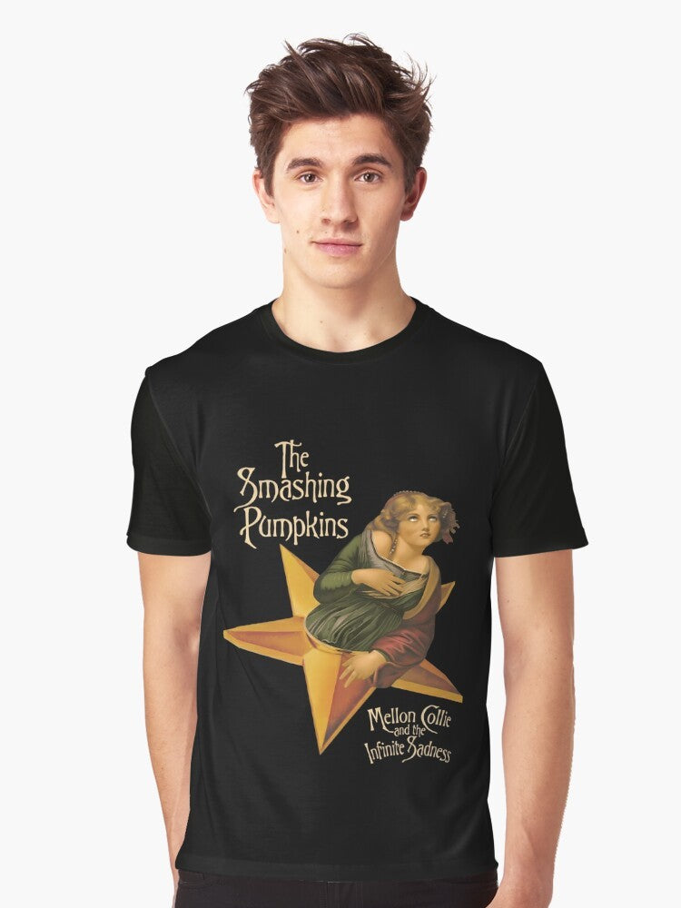 The Smashing Pumpkins 90s Graphic T-Shirt with Robot Ninja and Pumpkin Design - Men