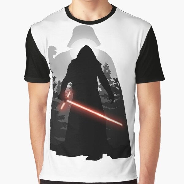 Star Wars inspired "The Sins Of Our Fathers" graphic t-shirt featuring Sith and Darth Vader imagery