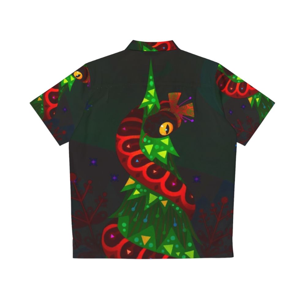 Christmas Snake Hawaiian Shirt with marine life and snow - Back