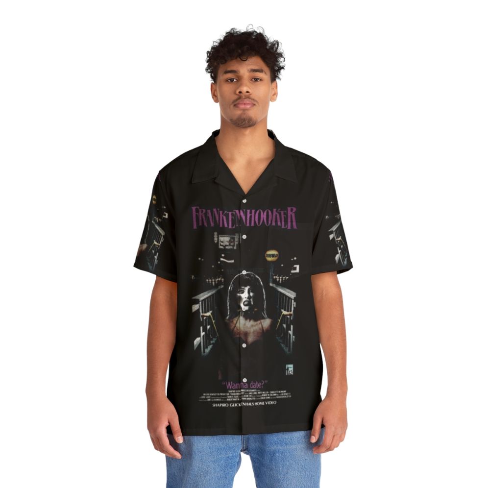 frankenhooker retro horror comedy hawaiian shirt for movie fans - People Front