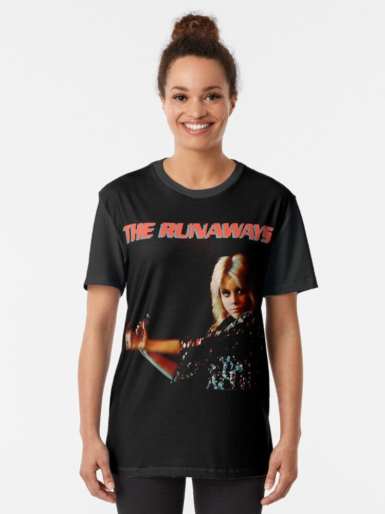 Retro Girl Music Fan Graphic T-Shirt featuring The Runaways band members - Women