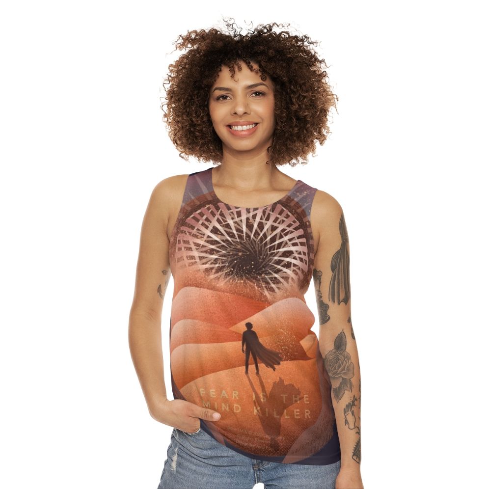 Dune-inspired "Fear is the Mind Killer" unisex tank top - women