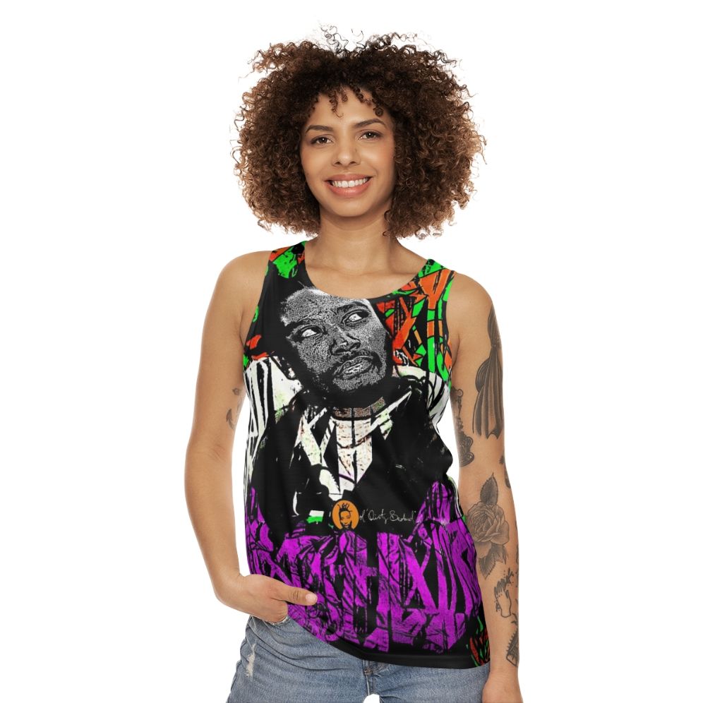 Vintage graffiti unisex tank top featuring ODB and classic hip hop design - women