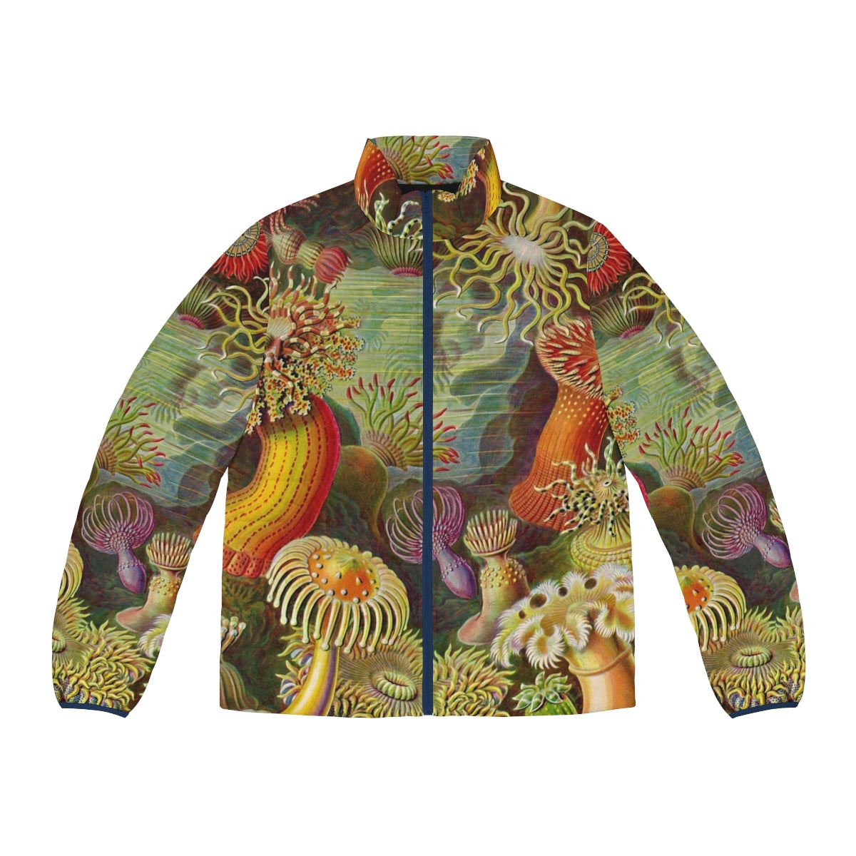 Ernst Haeckel inspired sea anemone puffer jacket