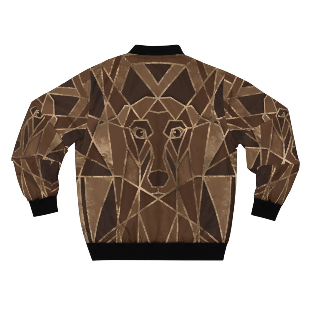 Art deco inspired bomber jacket with a geometric dachshund design - Back