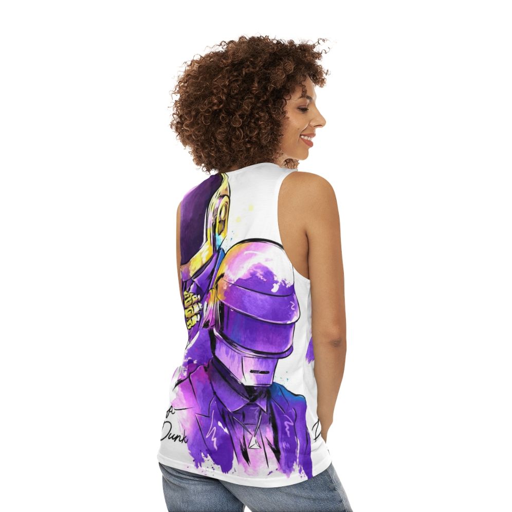 Daft Punk Unisex Watercolor Tank Top - women back