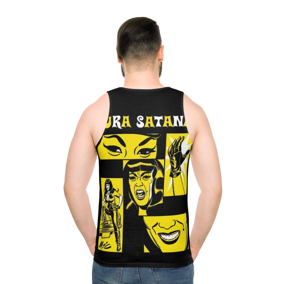 Tura Satana inspired unisex retro graphic tank top - men back