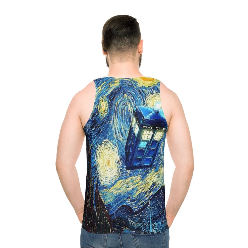 Van Gogh Unisex Tank Top with Space Imagery - men back