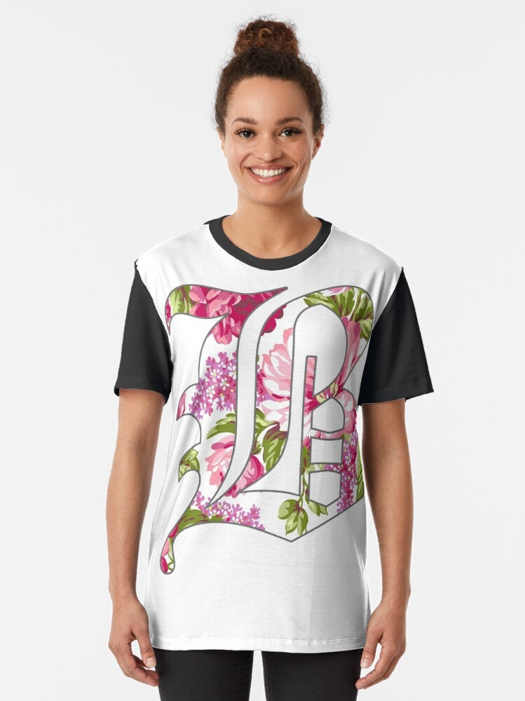 Floral Beartooth graphic design on a white t-shirt - Women