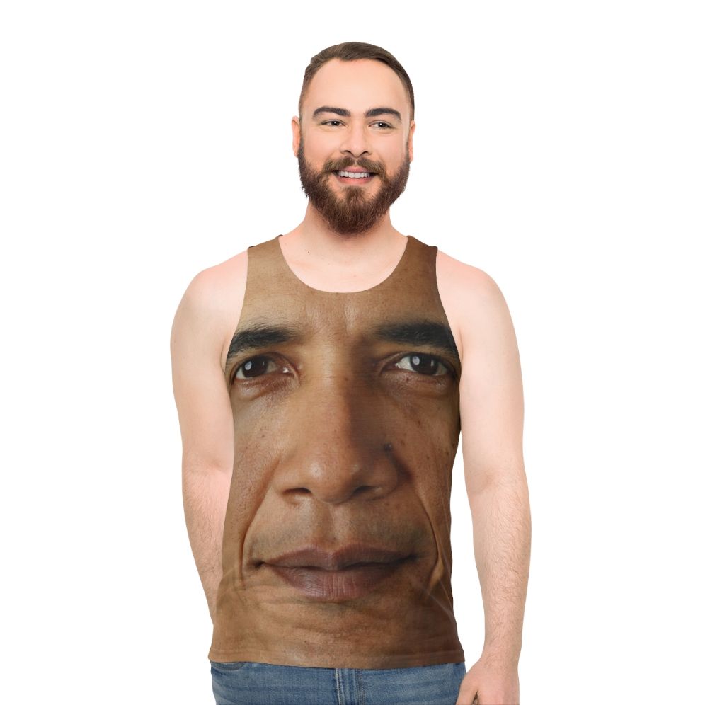 Obama Face Unisex Tank Top - men