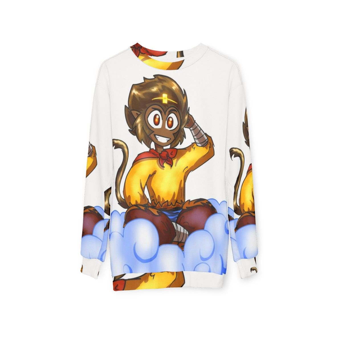 Monkey King Sweatshirt featuring the legendary Sun Wukong - hanging