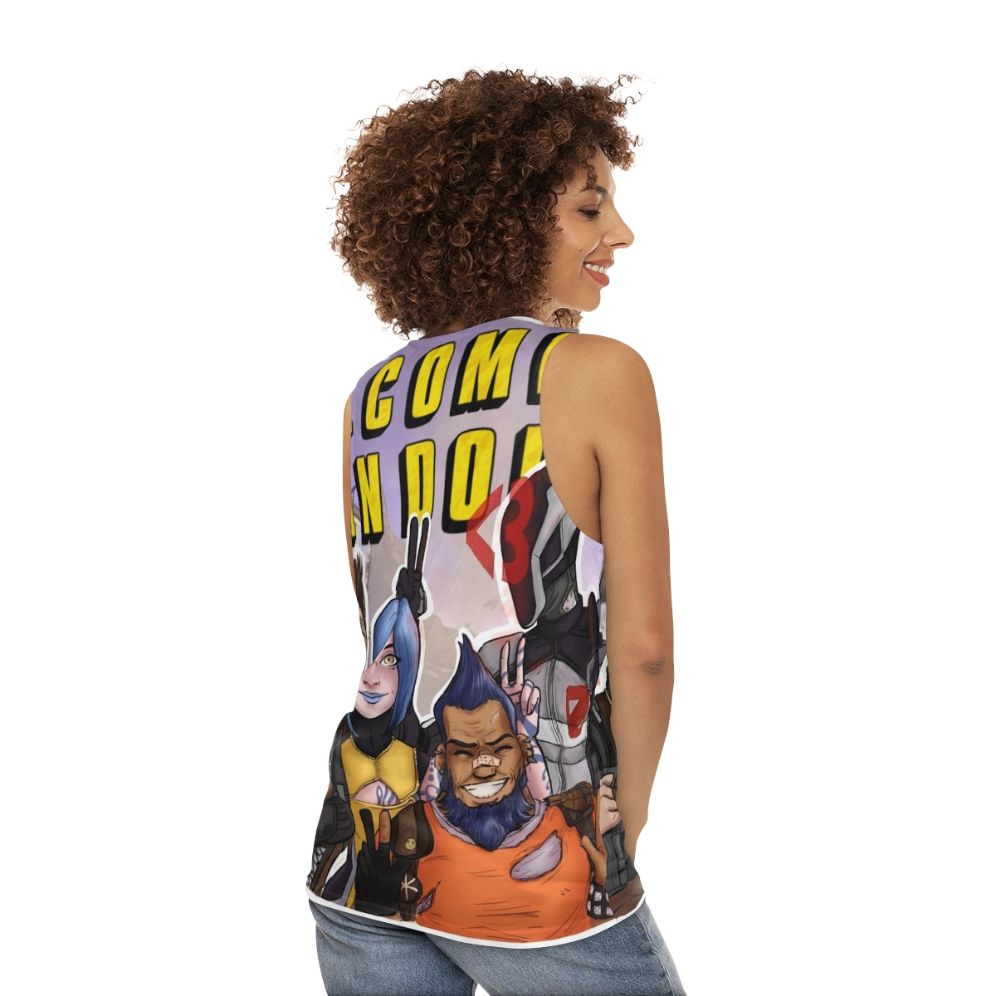 Borderlands inspired unisex tank top - women back