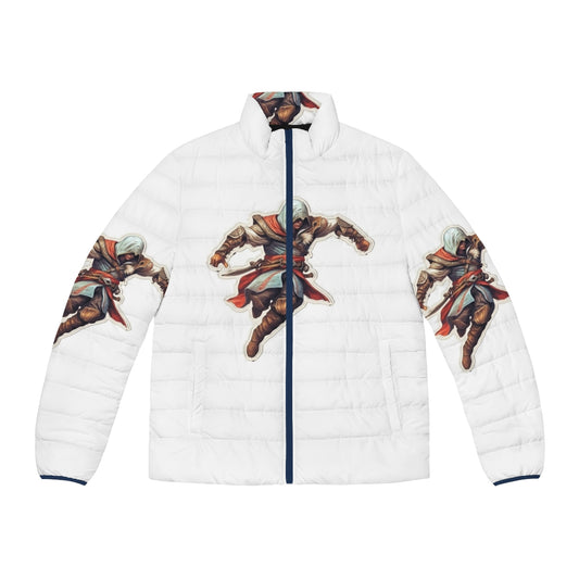 Assassins Creed "Requiescat In Pace" puffer jacket featuring AC fan art design