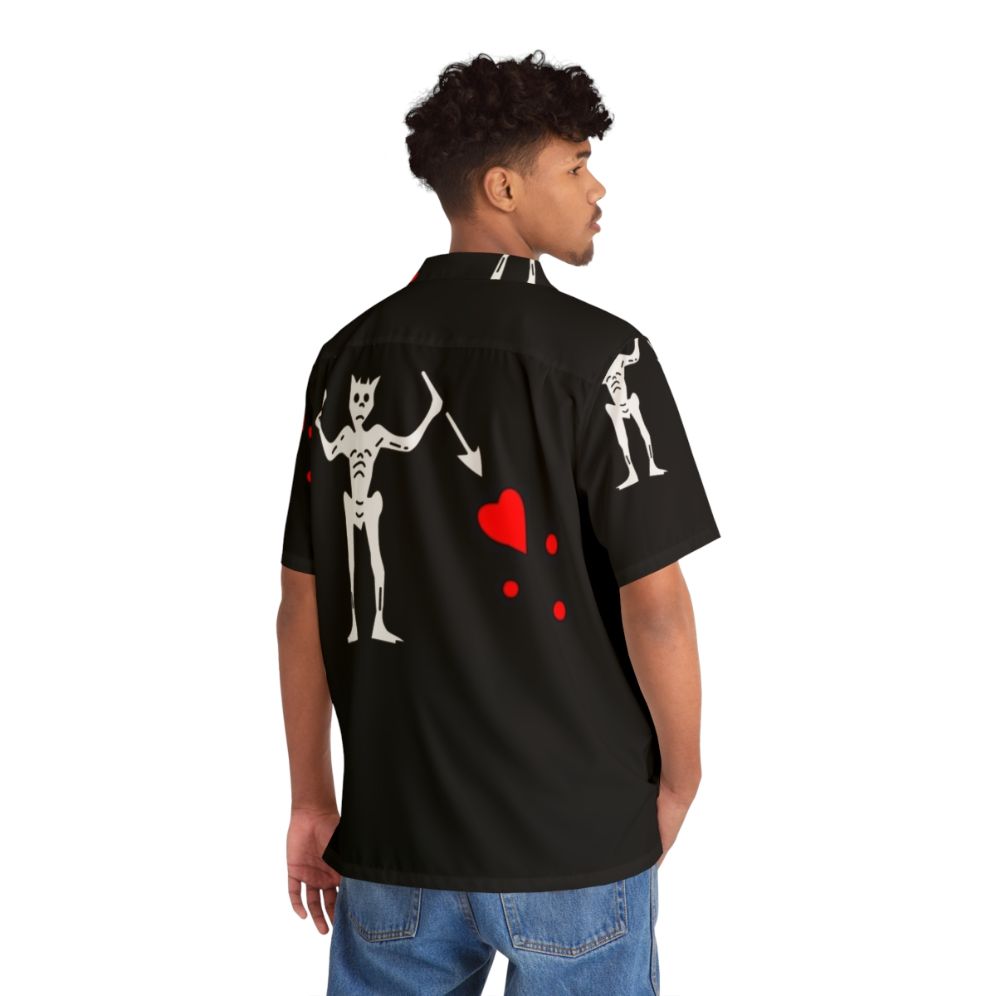 Blackbeard Hawaiian Shirt with Pirate Flags - People Back