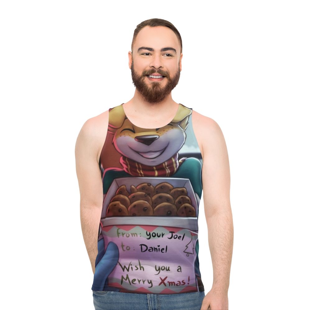 Festive Furry Weekend Dog Unisex Christmas Tank Top - men