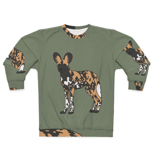 African Painted Dog Sweatshirt for Wildlife Enthusiasts