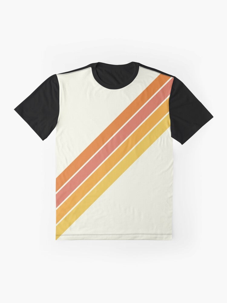 Vintage 70s sport stripes graphic t-shirt - Flat lay