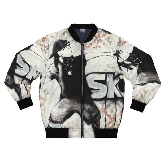 Reservation Dogs Skoden! Willy Jack Bomber Jacket with contemporary native american art and graffiti design