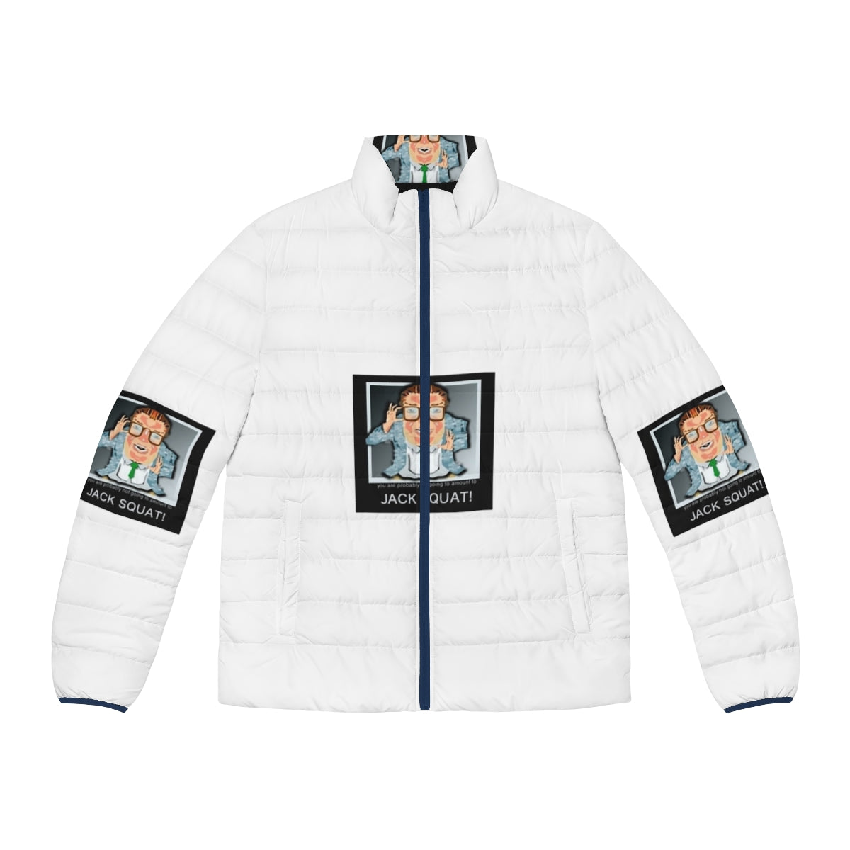 Mat Foley Motivational Speaker Puffer Jacket with Chris Farley Inspired Design