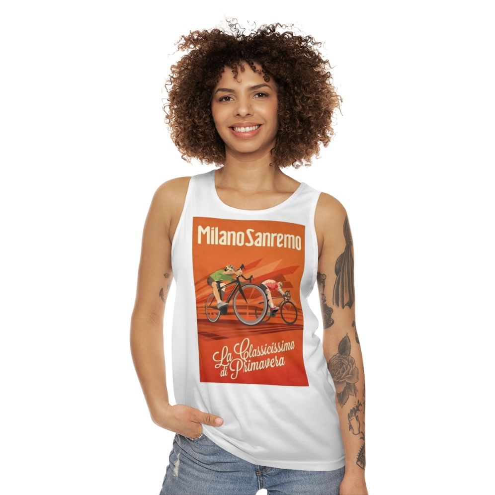 Retro Milan San Remo cycling unisex tank top - women