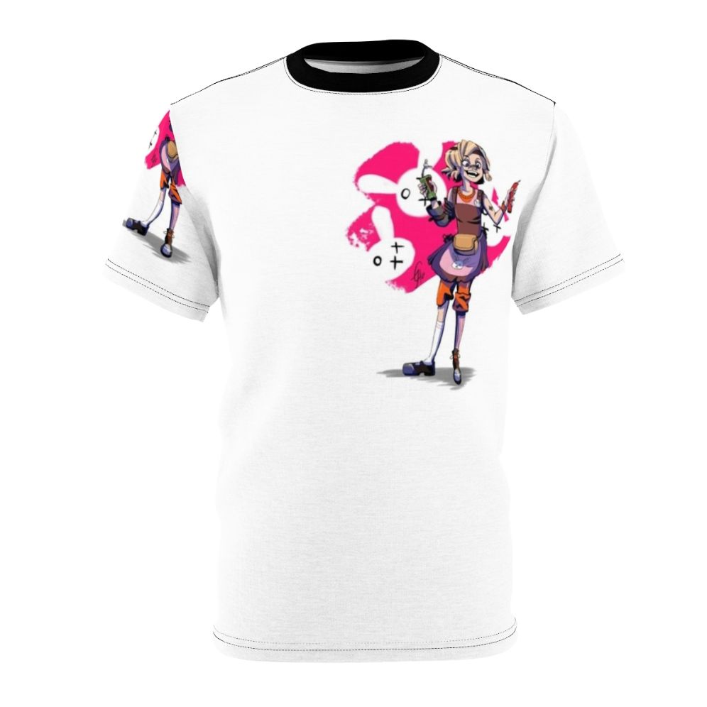 Borderlands 2 inspired graphic t-shirt featuring the character Tiny Tina in a cute and dangerous design