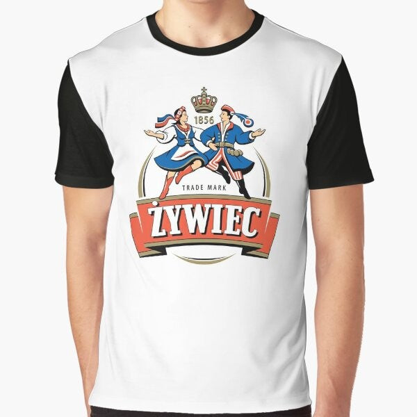 Zywiec Polska Beer Polish Graphic T-Shirt with Polish Eagle Coat of Arms