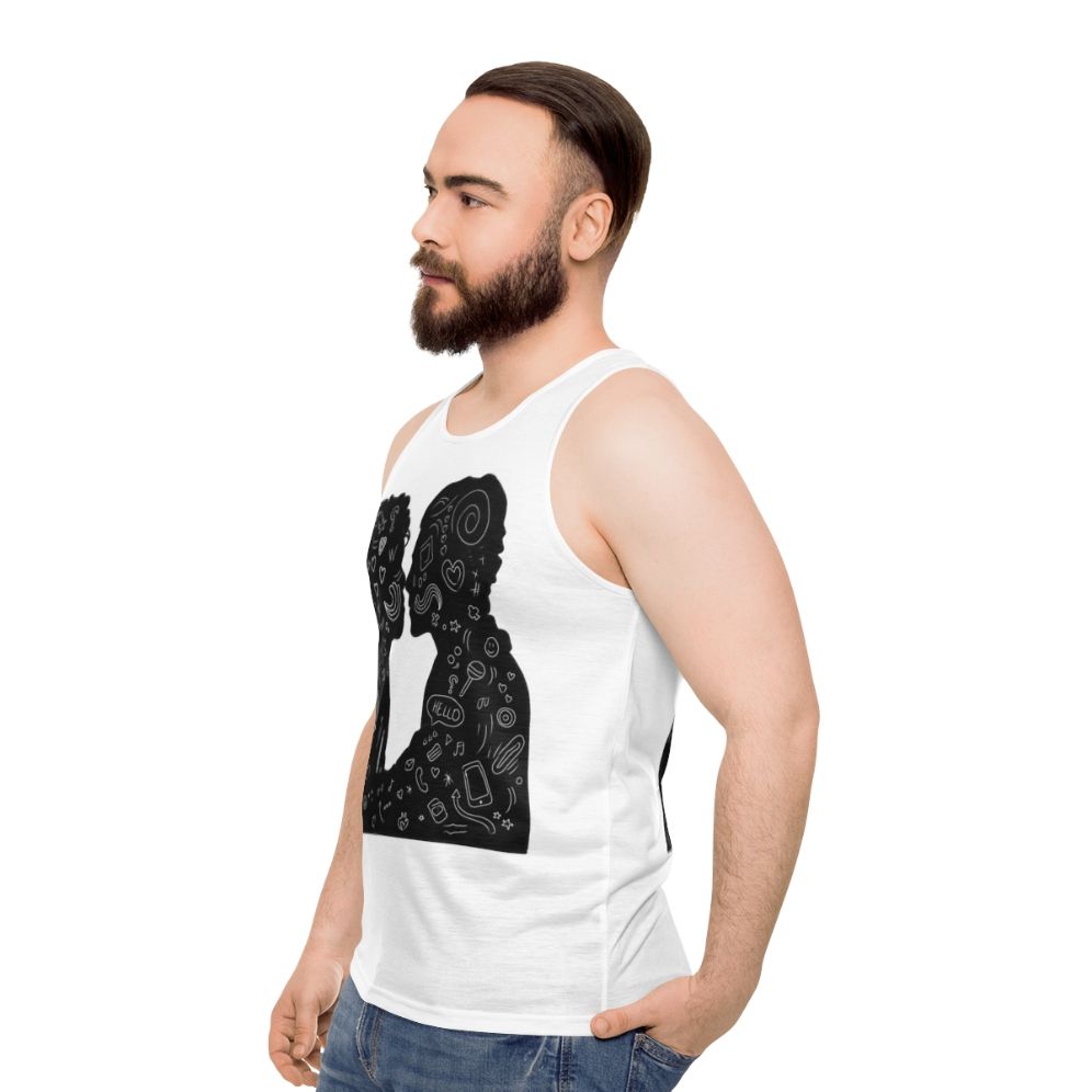 Unisex tank top featuring 'Best Friend' design inspired by Netflix series 'Young Royals' - men side