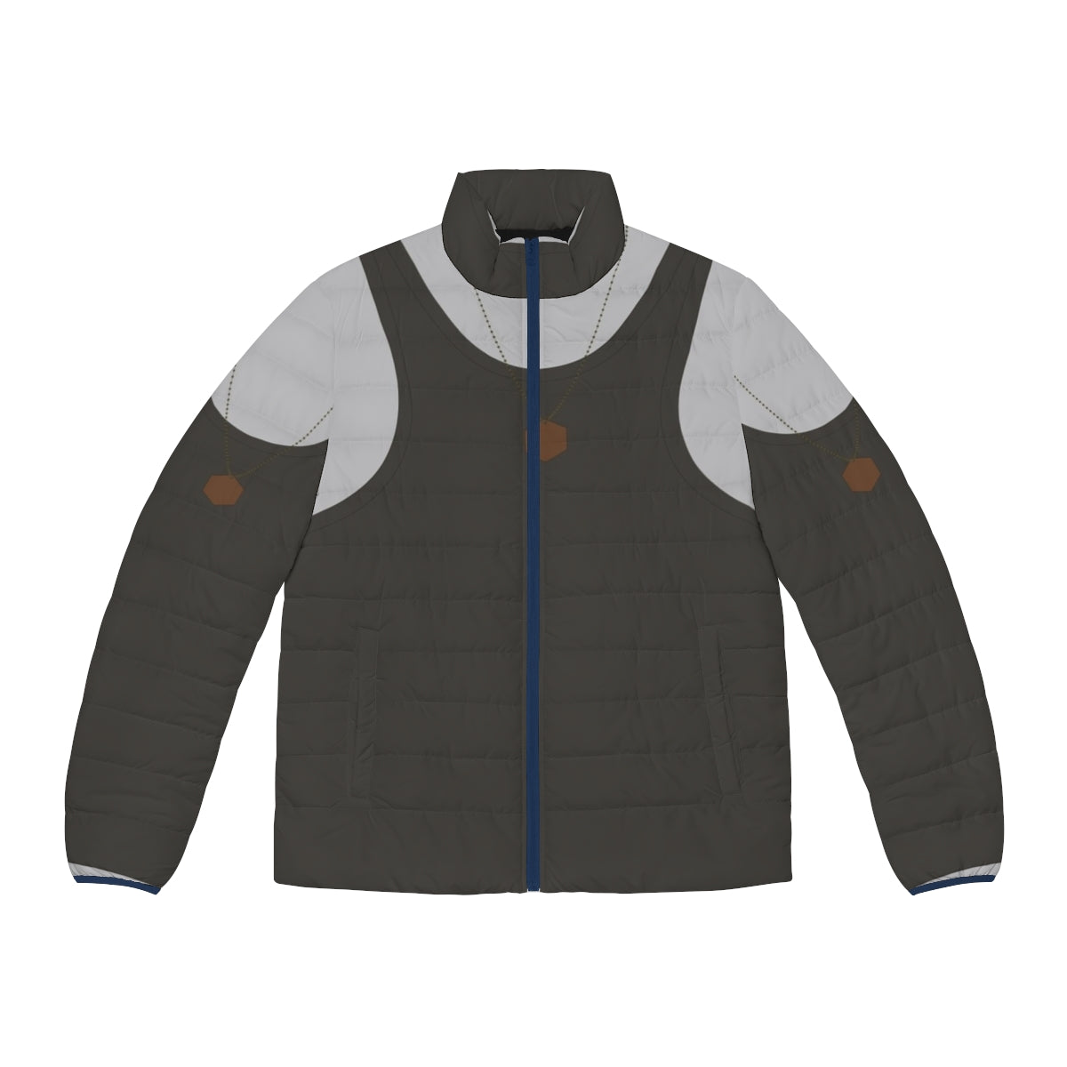 Battlestar Galactica inspired puffer jacket with uniform tank design