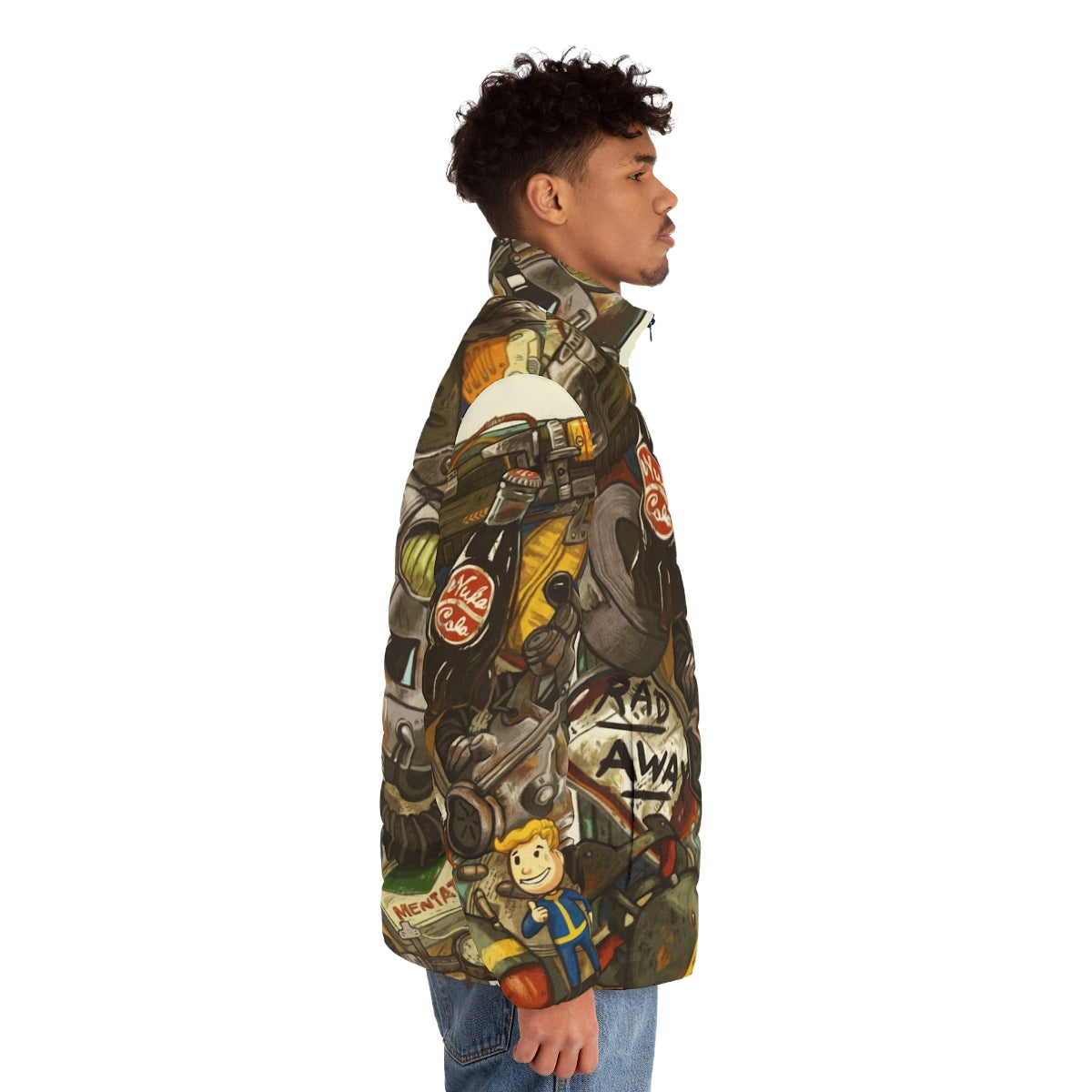 Wasteland Puffer Jacket with Fallout-inspired design - men side right