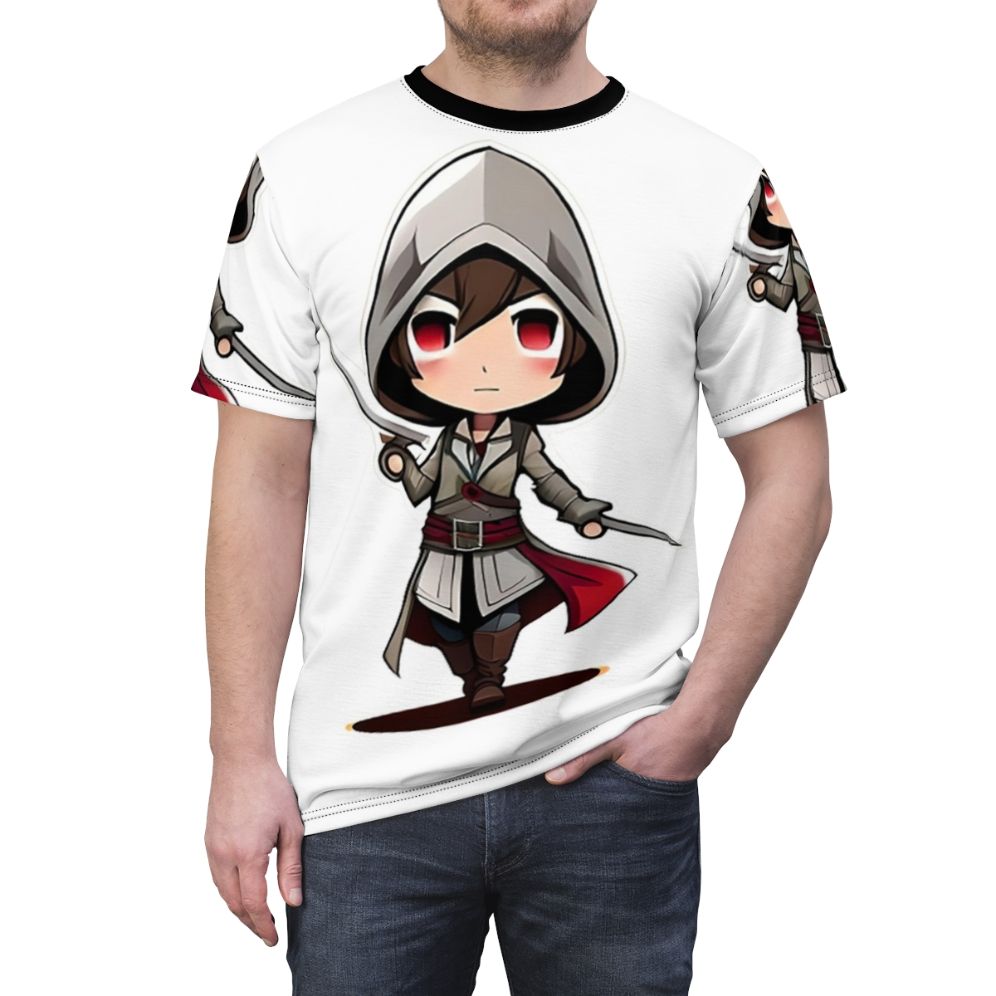 Assassin's Creed inspired t-shirt with action adventure design - men front