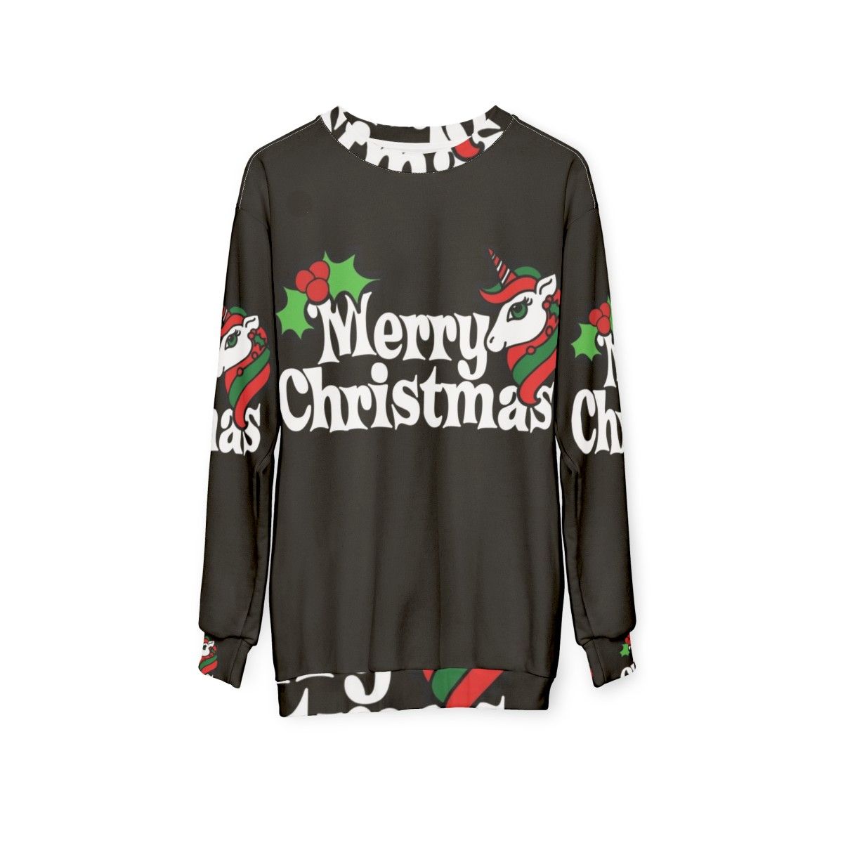 Merry Christmas Unicorn Sweatshirt - hanging