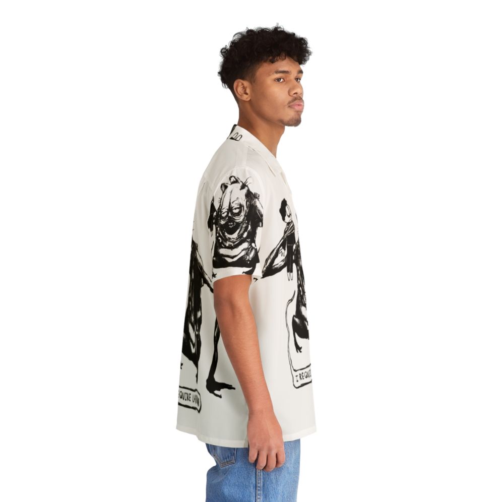 Spooky Evil Lasagna Hawaiian Shirt with Tropical Horror Print - People Pight