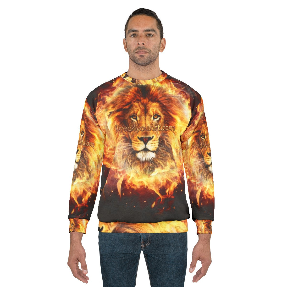 Fiery Lion of Judah Christian Sweatshirt - men