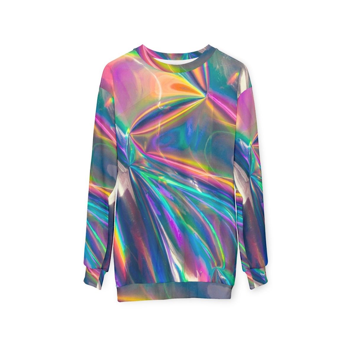 Colorful high-quality holographic sweatshirt - hanging